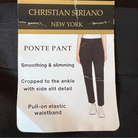 NEW Christian Siriano Ponte Pants Ankle Cropped Career Office Black XS NWT - Picture 3 of 11